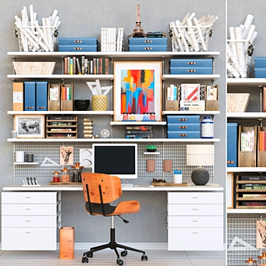 Modern Office Furniture Set 3D model image 1 