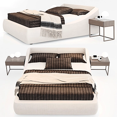 Elegant Embrace: Brera Bed by Presotto 3D model image 1 