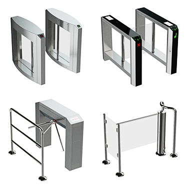 Sleek Quad Turnstile: Gotschlich Selection 3D model image 1 