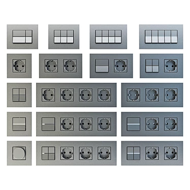 ABB Zenit Switches: Stylish and Versatile Switches for Perfect Home Lighting Control 3D model image 1 