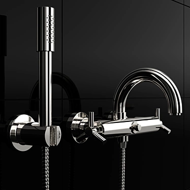 Elegant Grohe Atrio Wall-Mount Faucet 3D model image 1 