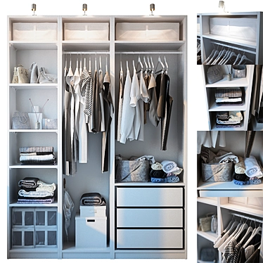Open System Closet with Filling 3D model image 1 
