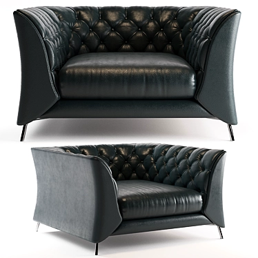 Luxury Italian Leather Sofa 3D model image 1 