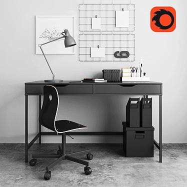 Minimalist Workspace Set 3D model image 1 