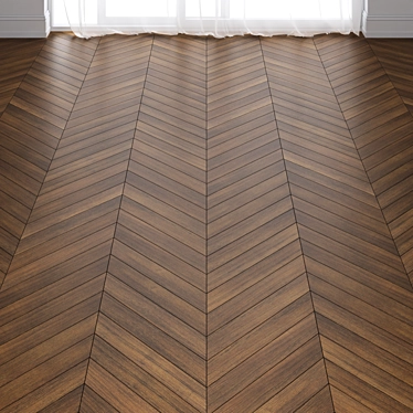 Premium Teak Wood Parquet Flooring 3D model image 1 