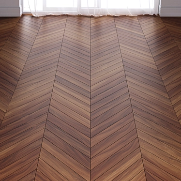 Brown Teak Wood Parquet - 3 Types 3D model image 1 