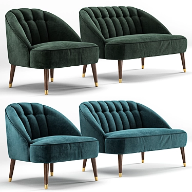 Margot Collection: Stylish Sofa & Armchair 3D model image 1 