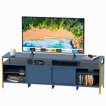 Modern Zane Media Console 3D model image 1 