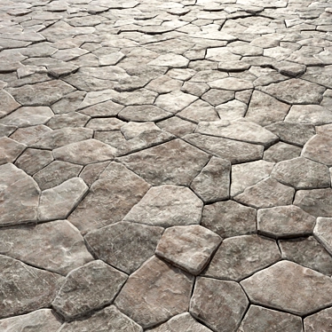 Vintage Rock Paving Stones 3D model image 1 