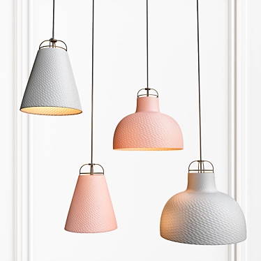 Sculptural Pendant Lamps by Wolke 3D model image 1 
