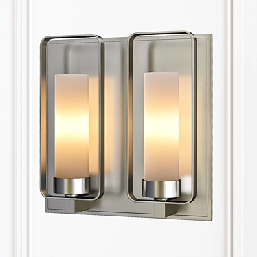 Modern Brushed Nickel Vanity Light 3D model image 1 