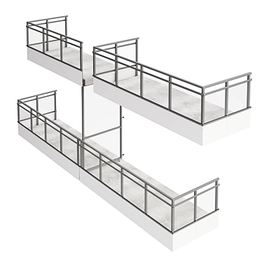 Modular Balconies: Flexible and Detailed 3D model image 1 