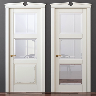 TOSCANA Plano Solid Beech Wood Door 3D model image 1 