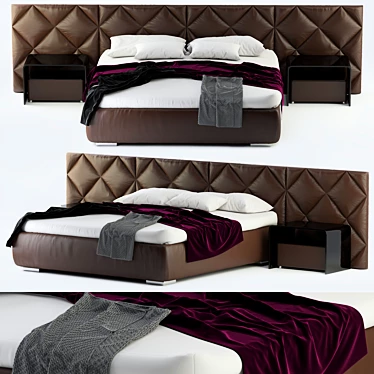 Harrison Bed: Elegant Art Deco Design 3D model image 1 