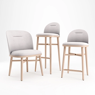 Title: Stellar Works Bund Collection Dining & Bar Chairs 3D model image 1 