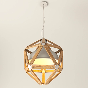 Wooden Geometric Pendant - WOO1 3D model image 1 