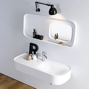 Elegant Corian Washbasin: Fonte 3D model image 1 