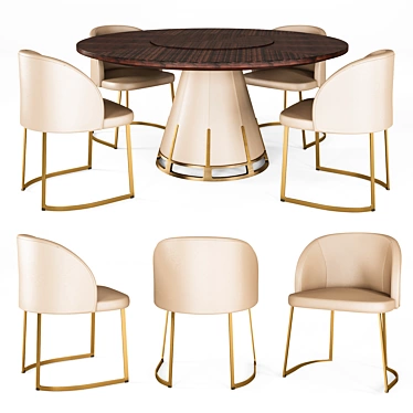 Title: Wansheng Table and Chair Set 3D model image 1 