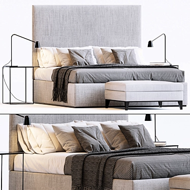 Elegant Sleep System: Yale Bed, Copelli Base & Hockney Bench 3D model image 1 