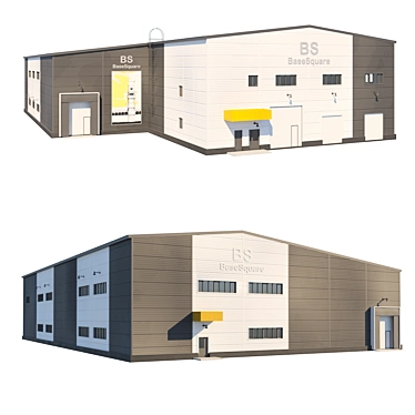 Compact Industrial Panel Building 3D model image 1 