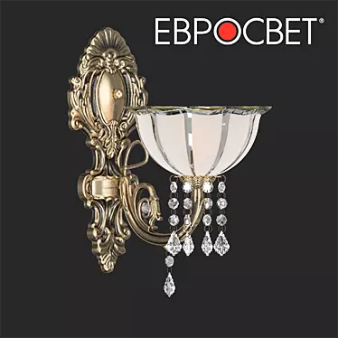 Elegant Crystal Wall Sconce 3D model image 1 