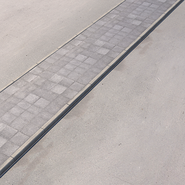 Versatile Sidewalk Kit: Tiles, Road, Curb 3D model image 1 