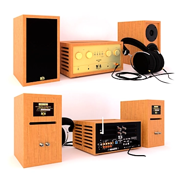 Retro Vibes Deluxe HiFi System 3D model image 1 