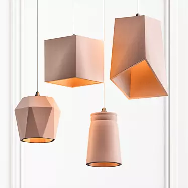 Modern Concrete Pendant Light 3D model image 1 