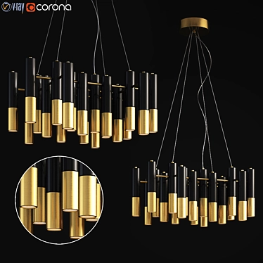 Delightfull Ike Suspension: Modern Brass Pendant 3D model image 1 