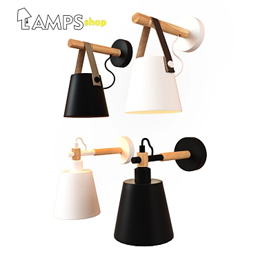 Modern Sconce Lamps: Black and White Options 3D model image 1 