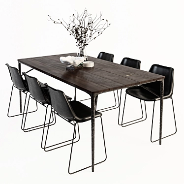 Siena Drexel Table Chair Set 3D model image 1 