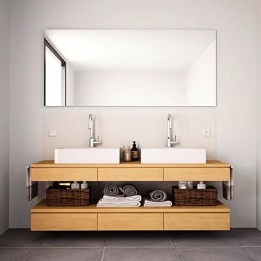 Modern Bathroom Furniture Set 3D model image 1 