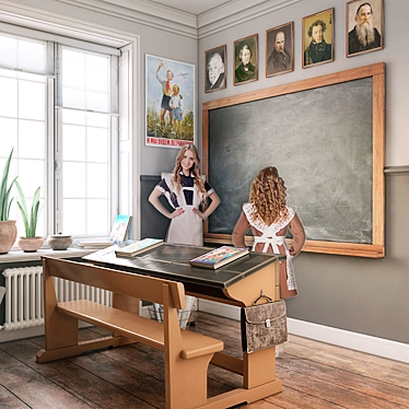 Classroom Chic: School Class + Decor 3D model image 1 