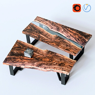 Natural Walnut Slabs | Exquisite Interiors 3D model image 1 