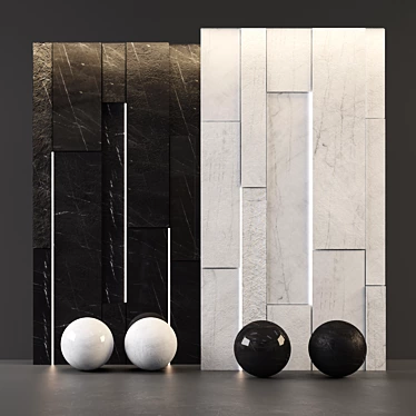 Marble Elegance White & Black 3D model image 1 