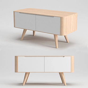 Gazzda Ena Oak Bench: Solid, Stylish, Functional 3D model image 1 