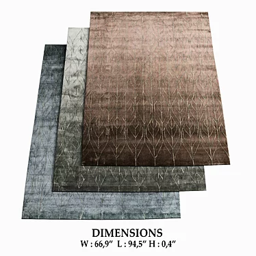 Folium Bordeaux Blue Rugs 3D model image 1 
