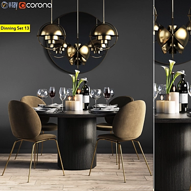 Luxury Gubi Dining Collection 3D model image 1 