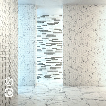 Elegant Italon Statuario Floor Tile 3D model image 1 
