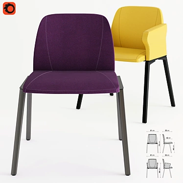 Modern Chair: KRISTALIA Plate 50 3D model image 1 