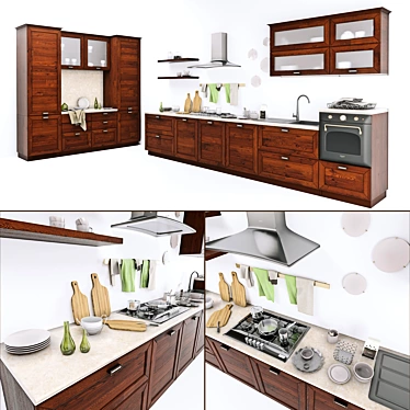 Classic Claudia Kitchen Set 3D model image 1 