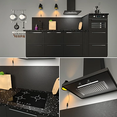 Modern IKEA Kitchen Set 3D model image 1 