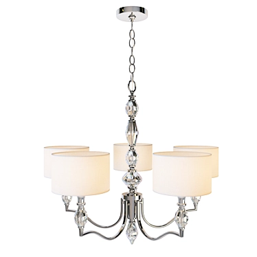 Evi Crystal Chandelier: Elegant 5-Light Lighting 3D model image 1 