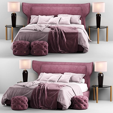 Luxurious Roberto Cavalli Guam Bed 3D model image 1 