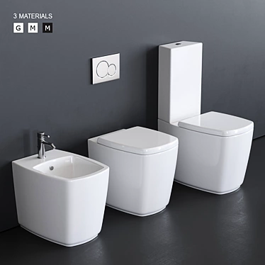 GALASSIA SA02 - Stylish Ceramic Toilet 3D model image 1 