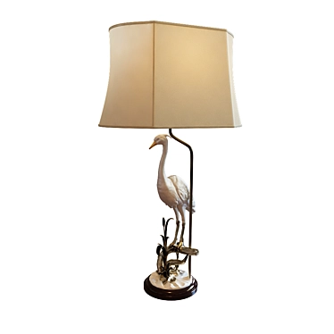 Elegant White Heron Accent Lamp 3D model image 1 