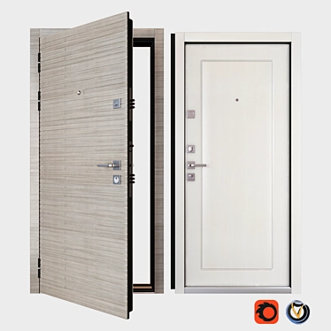 Vesta SteelGuard: Secure Entrance Metal Door 3D model image 1 