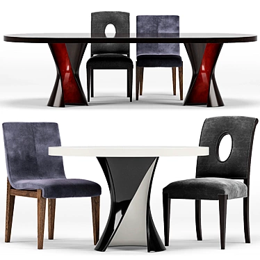 Elegant Miramont and Cavallini Dining Set 3D model image 1 