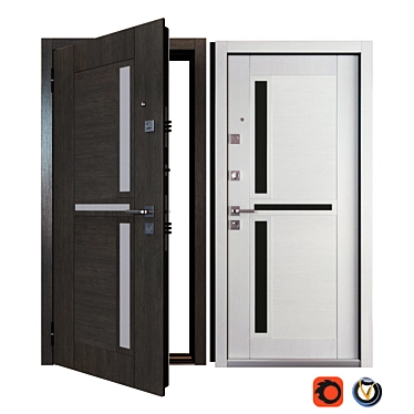 Neoline SteelGuard: The Ultimate Entrance Metal Door 3D model image 1 