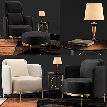 Sleek Minotti Tape Armchairs 3D model image 1 